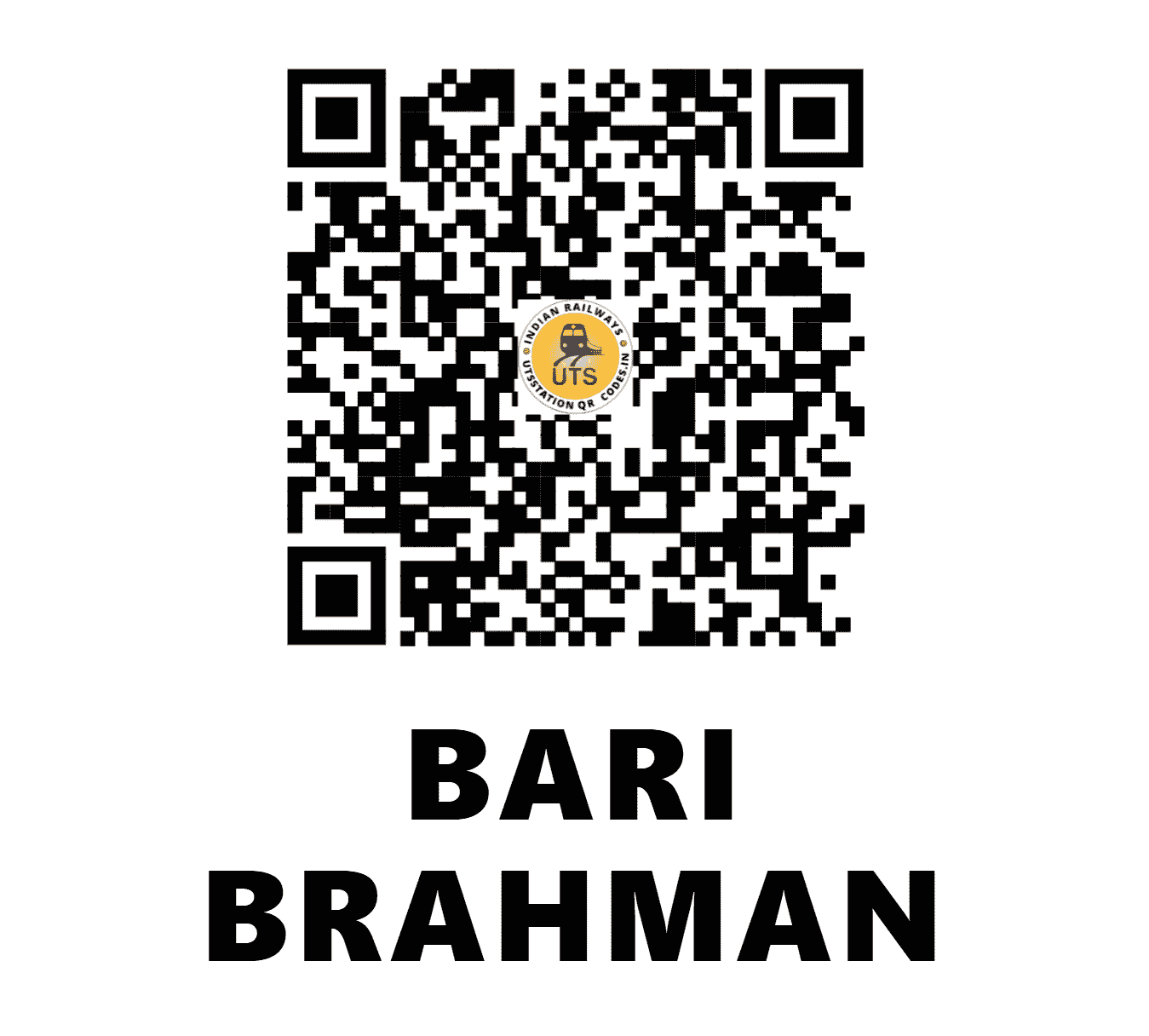 UTS QR Code for BARI BRAHMAN - BBMN (NR - JAMMU AND KASHMIR)